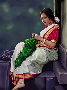 Indian Temple Woman at God's Service