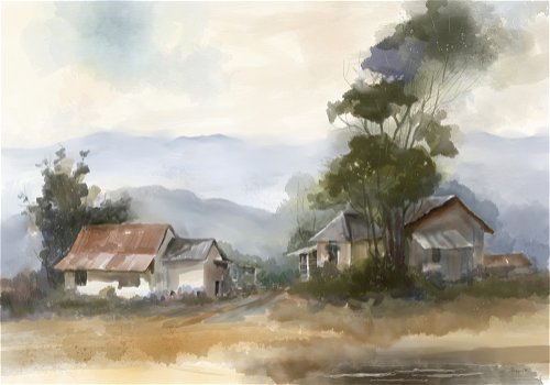 Watercolor Landscape Painting
