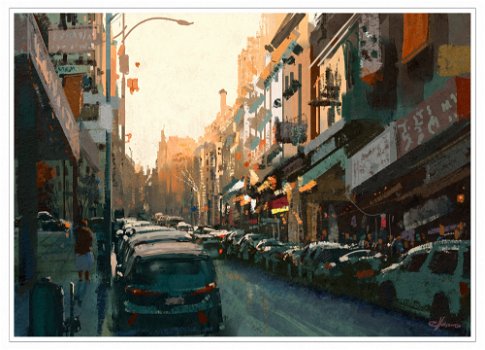 Cityscape sunset