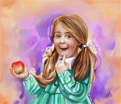 Girl with apple.