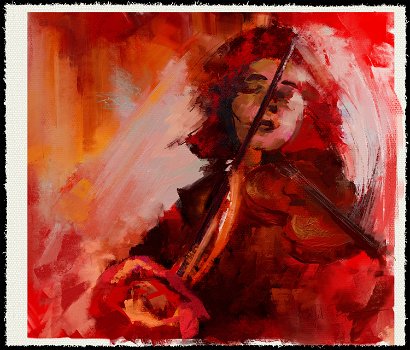 violoniste in red