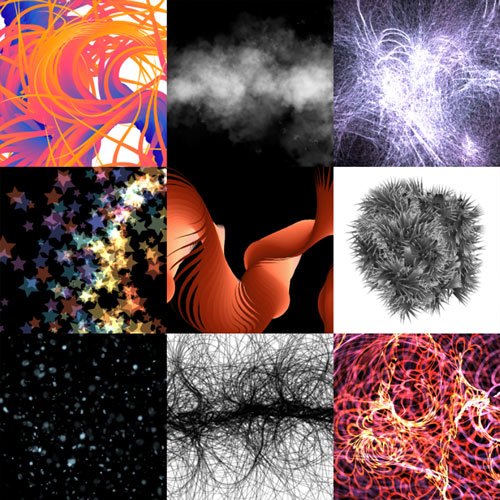 Fuzzy Particle System -  Examples of brush presets