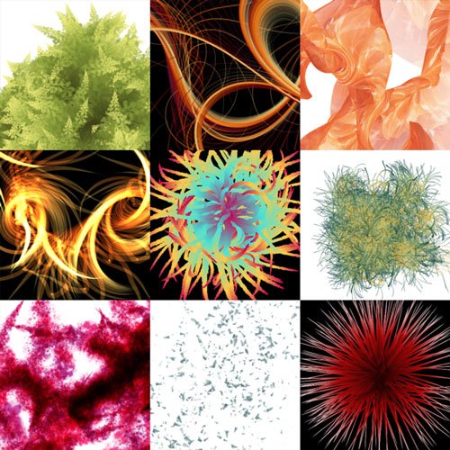 Fuzzy Particle System -  Examples of brush presets