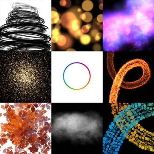 Elastic Particle System -  Examples of brush presets
